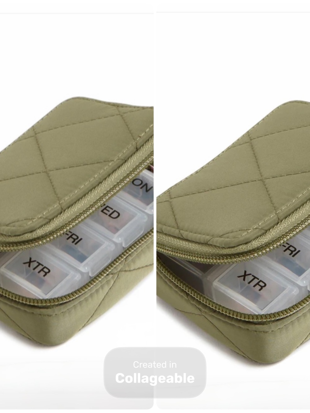 Vera Bradley Travel Pill Case Ultralight Sage Set of 2 NWT